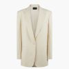 Abbigliamento THE ANDAMANE | Blazer Gessato Guia Bianco Perla