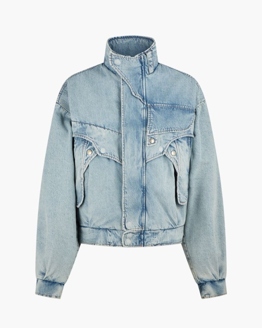 Abbigliamento REV | Bomber Oversize Bree In Denim Light Blue