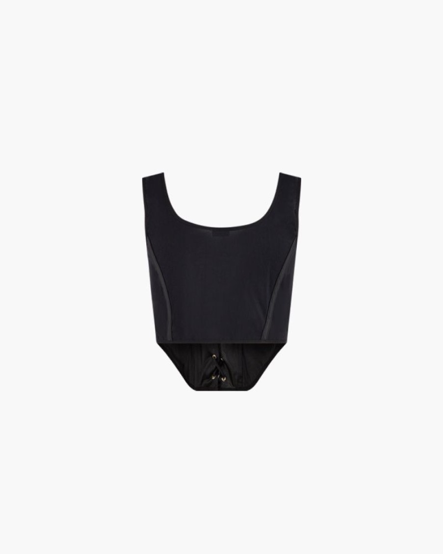 Abbigliamento FEMYNAL | Top Con Lacci Nero