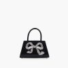 Borse SELF-PORTRAIT | Borsa The Bow Mini Nera Con Fiocco Argento