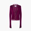 Abbigliamento VAILLANT | Cardigan Viola Con Dettagli In Pizzo