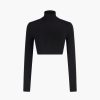 Abbigliamento ZEYNEP ARCAY | Maglia Crop A Collo Alto Nero