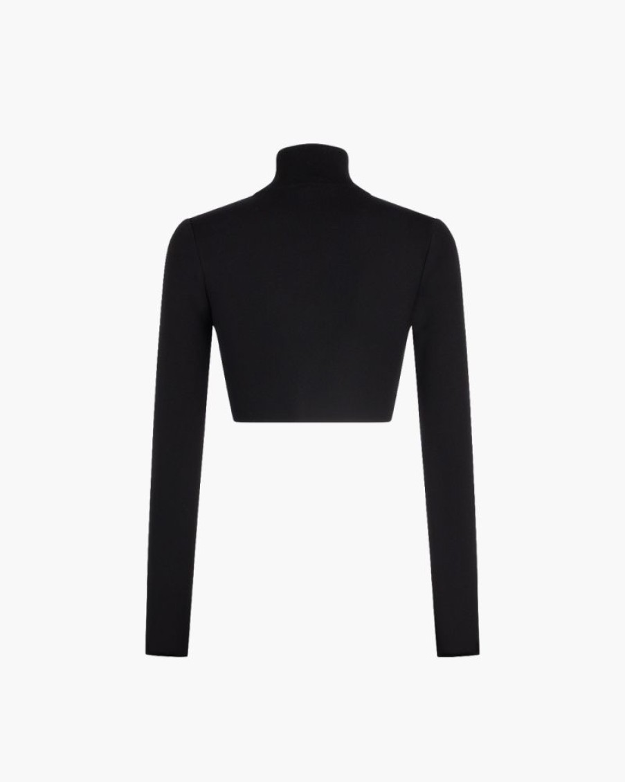 Abbigliamento ZEYNEP ARCAY | Maglia Crop A Collo Alto Nero