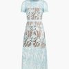 Abbigliamento SELF-PORTRAIT | Abito Maxi In Pizzo Azzurro