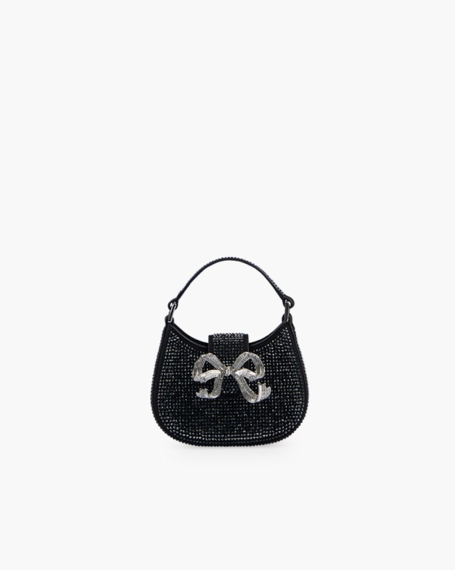 Borse SELF-PORTRAIT | Borsa Micro Con Fiocco E Strass Nero