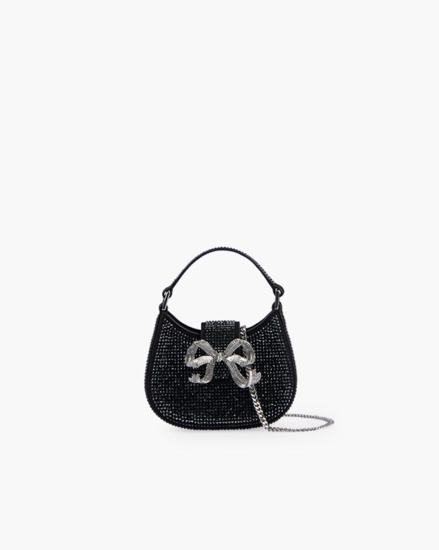 Borse SELF-PORTRAIT | Borsa Micro Con Fiocco E Strass Nero