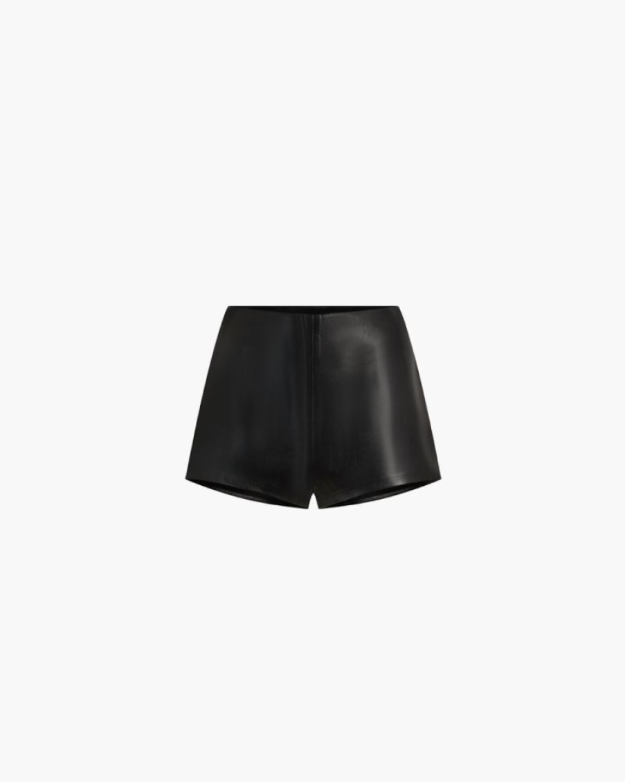 Abbigliamento THE ANDAMANE | Shorts Polly In Pelle Vegana Nero