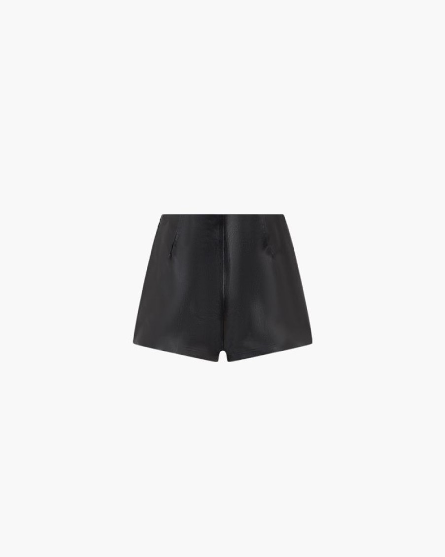 Abbigliamento THE ANDAMANE | Shorts Polly In Pelle Vegana Nero