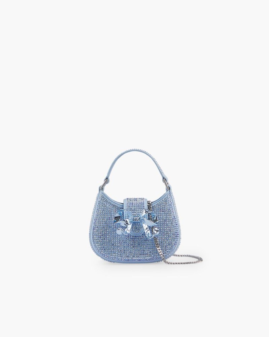 Borse SELF-PORTRAIT | Borsa Micro Con Fiocco E Strass Blu