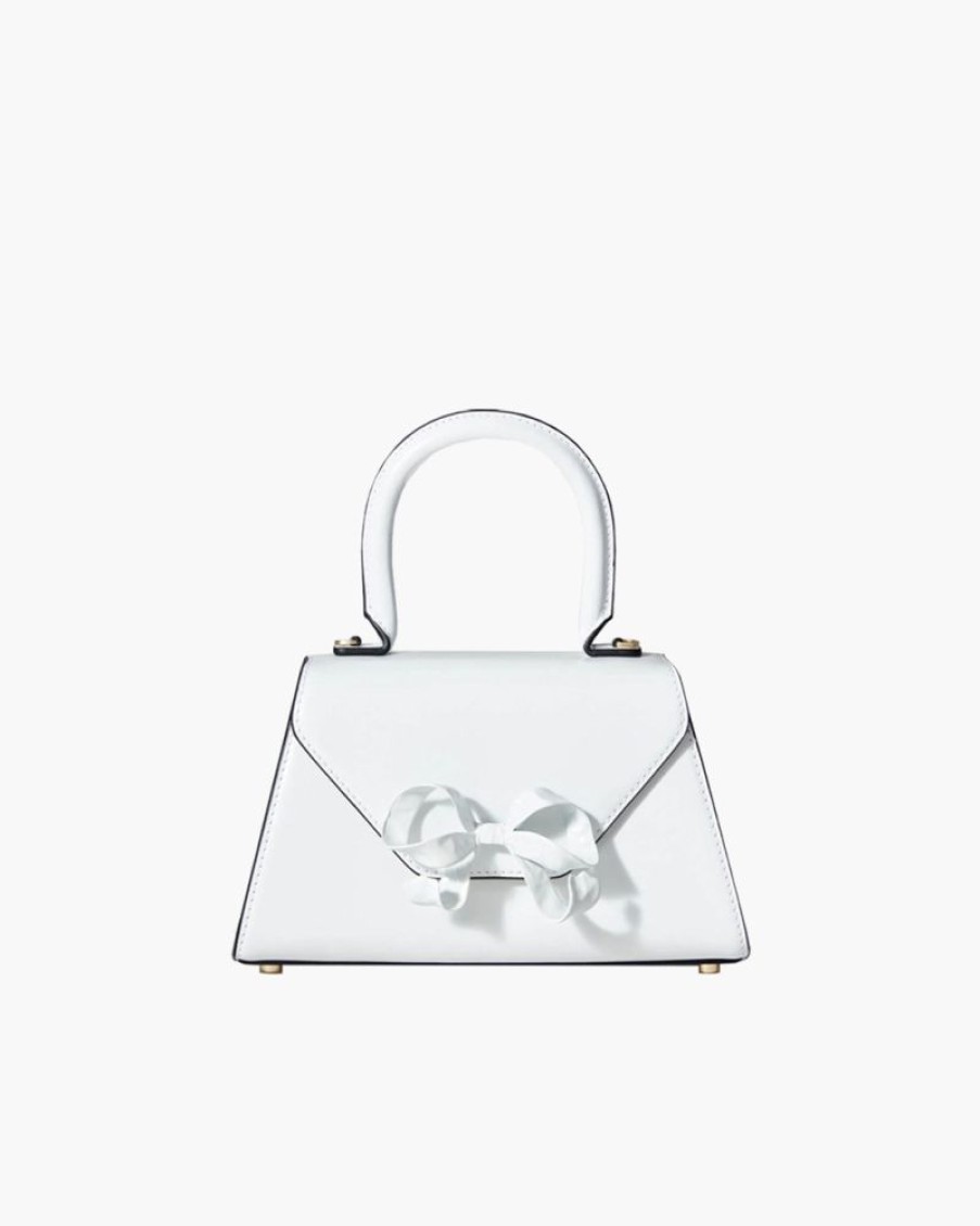 Borse SELF-PORTRAIT | Mini Bow Bag In Pelle Bianca