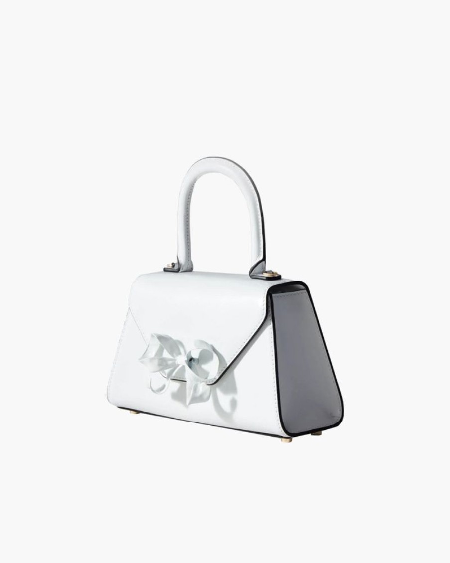 Borse SELF-PORTRAIT | Mini Bow Bag In Pelle Bianca