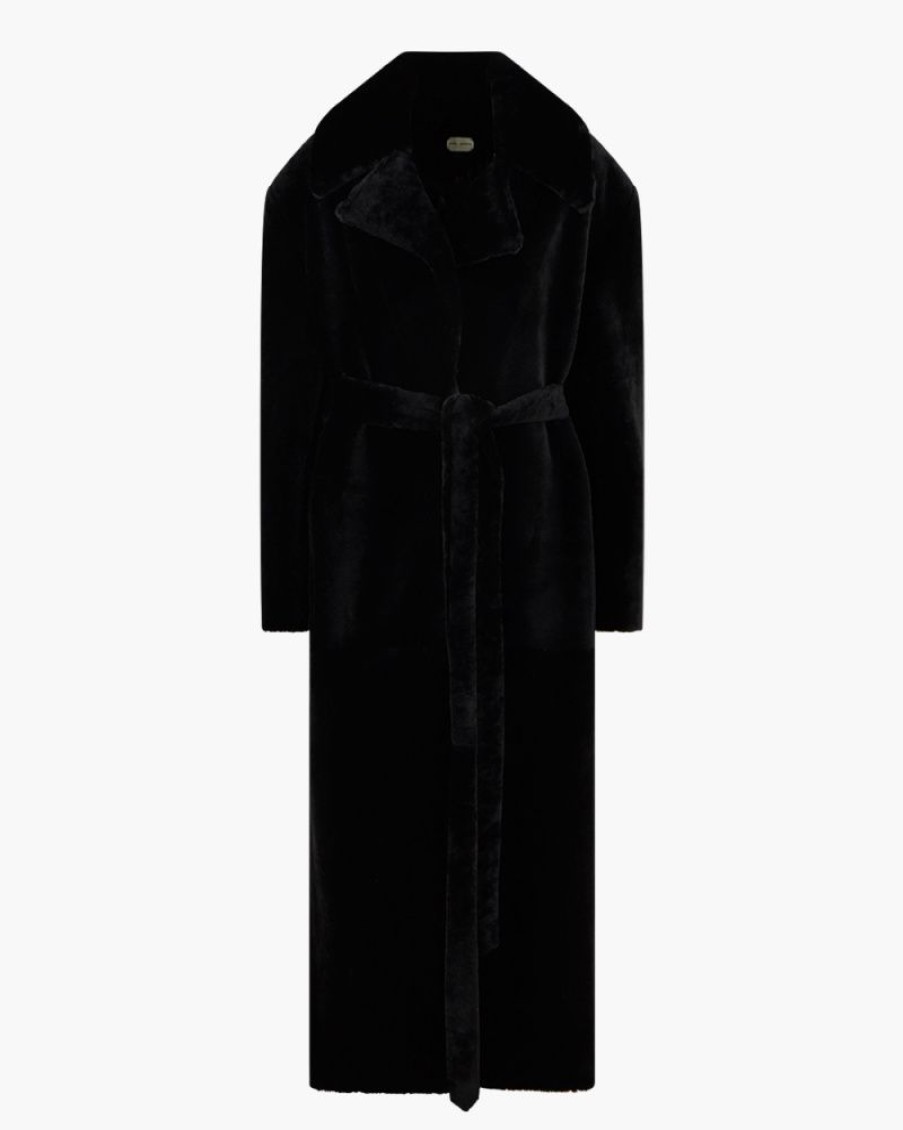 Abbigliamento MAGDA BUTRYM | Cappotto Lungo In Sherling Nero