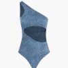 Abbigliamento MAGDA BUTRYM | Costume Intero Monospalla Stampa Denim Blu