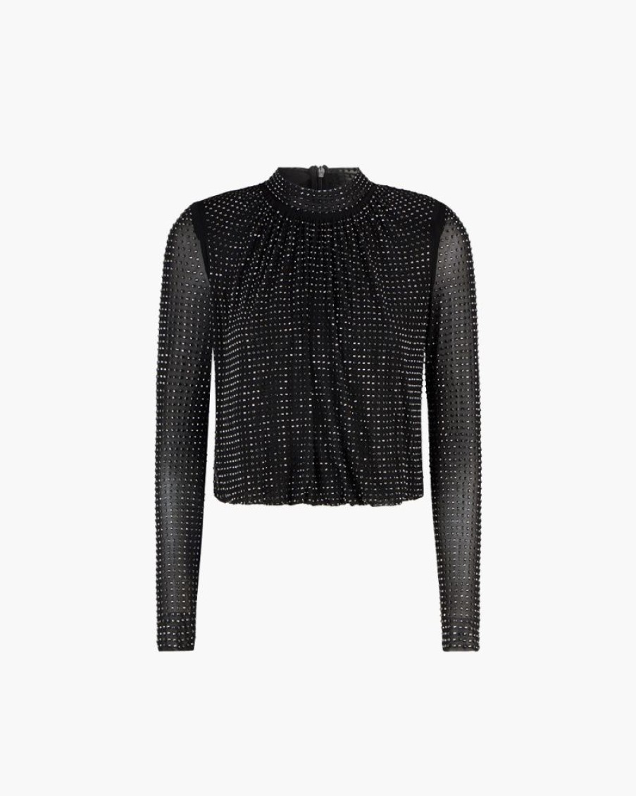 Abbigliamento SELF-PORTRAIT | Top Con Strass Nero