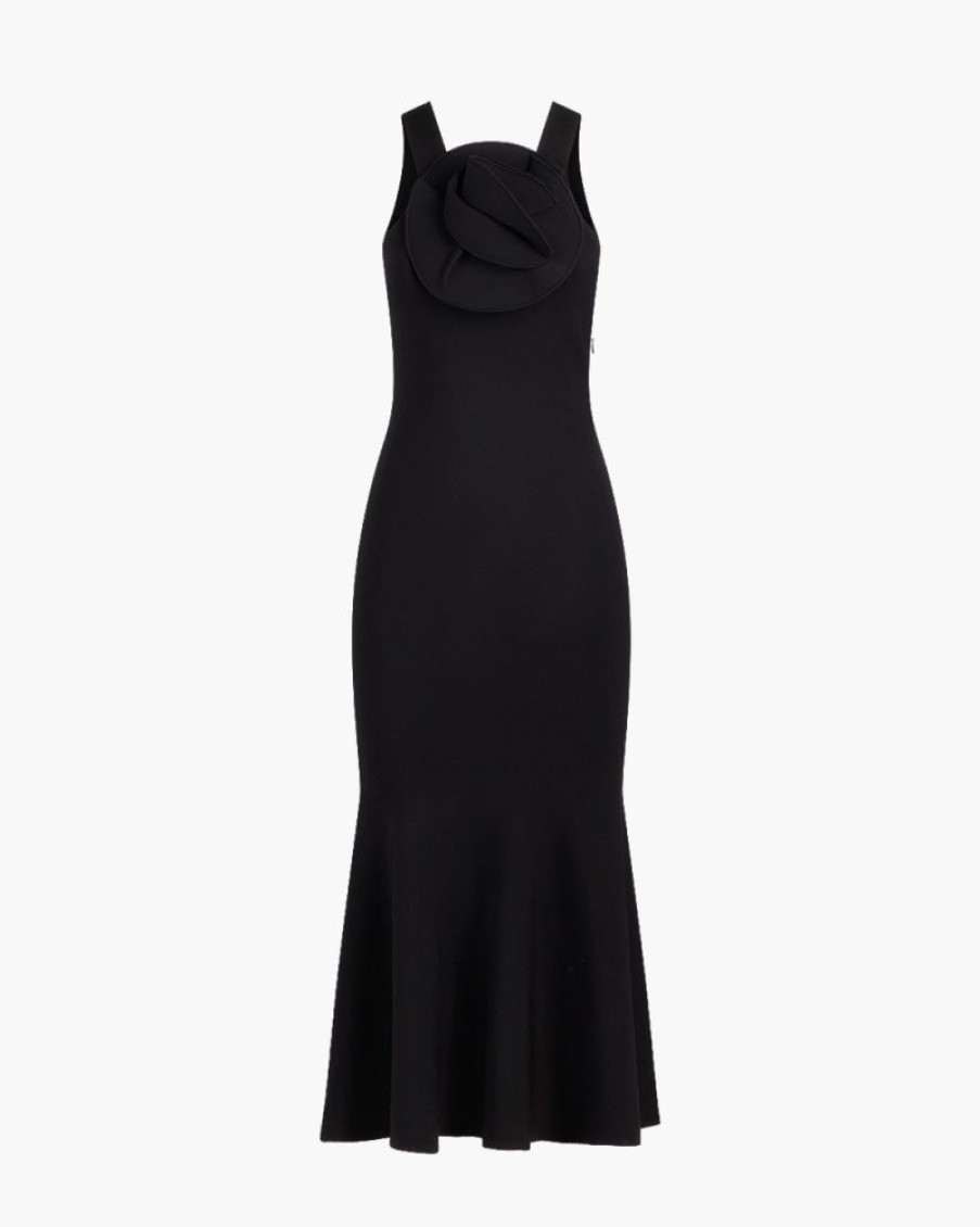 Abbigliamento ROLAND MOURET | Vestito Midi In Maglia Nero