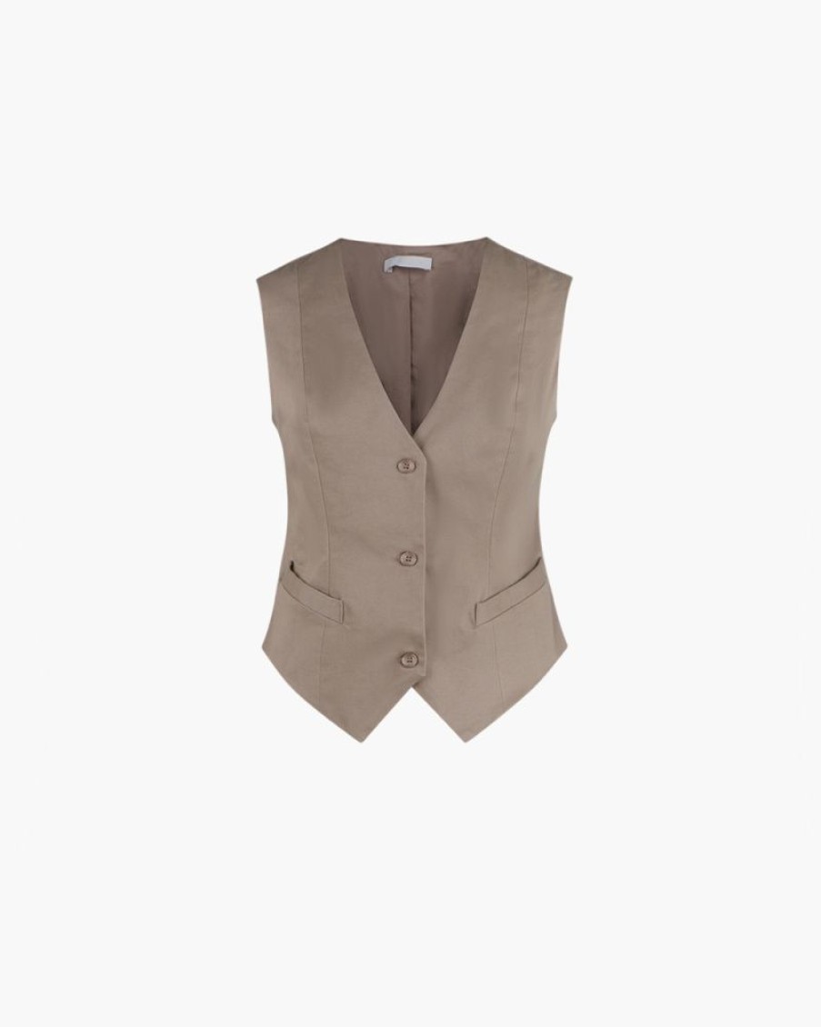 Abbigliamento SABLYN | Gilet Con Scollo A V Tuli Beige